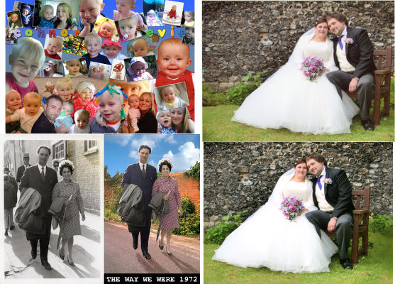 a customised photo collage and size adjusted picture